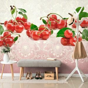 Öntapadó fotótapéta cseresznye egy érdekes textúrán kép