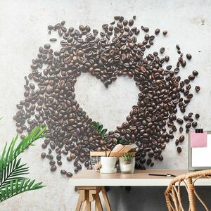 Öntapadó fotótapéta kávébab szív kép