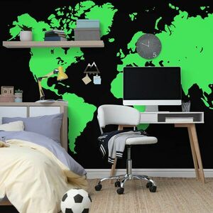 Öntapadó tapéta zöld térkép fekete háttéren kép
