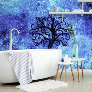 Öntapadó tapéta életfa kék háttéren kép