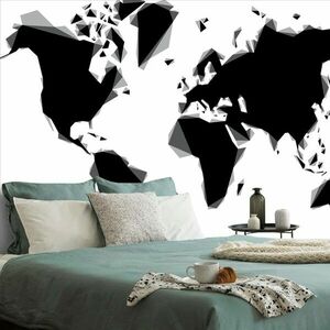 Öntapadó tapéta absztrakt világtérkép fekete fehérben kép