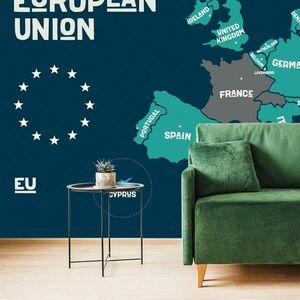 Öntapadó tapéta oktatási térkép az Európai Unió országainak nevével kép