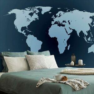 Öntapadó tapéta világtérkép kék árnyalataiban kép