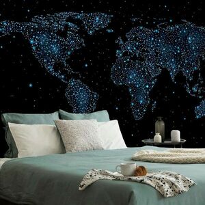 Öntapadó tapéta világtérkép éjjeli égen kép