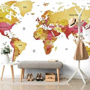 Öntapadó tapéta világtérkép színekben kép