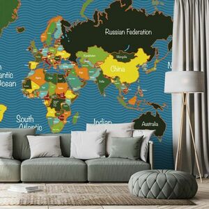 Öntapadó tapéta stílusos világtérkép kép