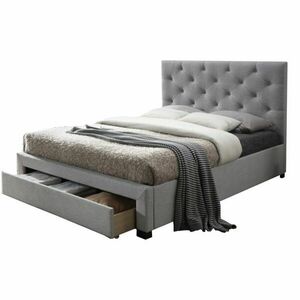 Modern ágy ágyneműtartóval, szürke anyag, SANTOLA 180x200 kép