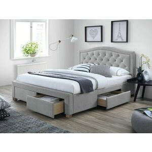 Kárpitozott ágy, szürke/tölgy, ELECTRA 160X200 kép