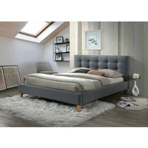 Kétszemélyes ágy, szürke/tölgy, TEXAS 180X200 kép