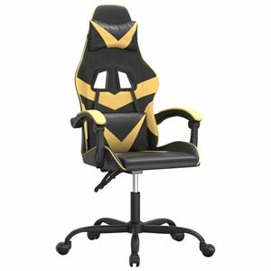 vidaXL fekete és aranyszínű műbőr játékszék kép