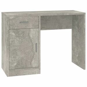 vidaXL betonszürke faanyag fiókos/rekeszes íróasztal 100x40x73 cm kép