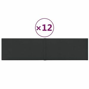 vidaXL 12 db fekete szövet fali panel 60 x 15 cm 1, 08 m² kép