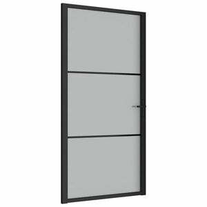 vidaXL fekete matt üveg és alumínium beltéri ajtó 102, 5 x 201, 5 cm kép