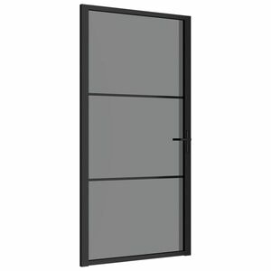 vidaXL fekete ESG üveg és alumínium beltéri ajtó 102, 5 x 201, 5 cm kép