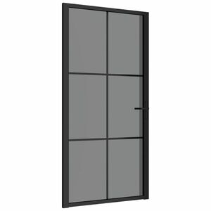 vidaXL fekete ESG üveg és alumínium beltéri ajtó 102, 5 x 201, 5 cm kép