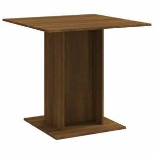 vidaXL barna tölgyszínű szerelt fa étkezőasztal 80 x 80 x 75 cm kép
