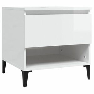 vidaXL magasfényű fehér szerelt fa kisasztal 50x46x50 cm kép