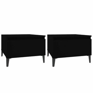 vidaXL 2 db fekete színű szerelt fa kisasztal 50 x 46 x 35 cm kép