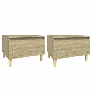 vidaXL 2 db sonoma-tölgyszínű szerelt fa kisasztal 50x46x35 cm kép