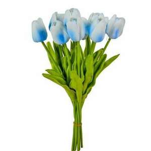 Gumi tulipán-FEHÉR/KÉK 10 szálas kép