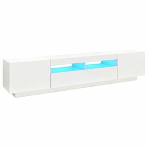 Fehér tv-szekrény led-lámpákkal 200 x 35 x 40 cm kép