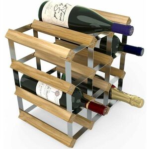 RTA bortartó állvány 12 borosüvegnek, világos tölgyfa - horganyzott acél / lapra szerelve kép