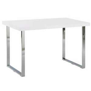 Talos K75_130 Étkezőasztal - ezüst-fehér fényes kép