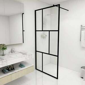 vidaXL fekete zuhanyfal edzett üveggel 90 x 195 cm kép