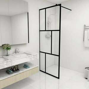 vidaXL fekete zuhanyfal edzett üveggel 80 x 195 cm kép