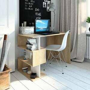 Számítógépasztal, sonoma tölgy/fehér, ABES kép