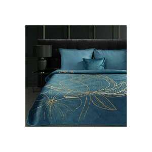 Lotos7 bársony ágytakaró Gránátkék/arany 170x210 cm kép