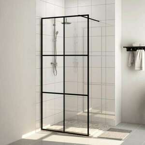 vidaXL fekete zuhanyfal átlátszó ESG üveggel 100 x 195 cm kép