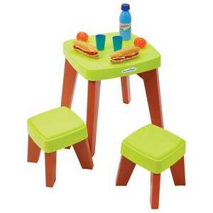 Ecoiffier gyerekasztal székekkel és kiegészítőkkel - zöld-barna kép