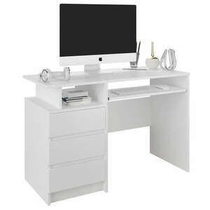 Modern számítógépasztal N73 - fehér kép