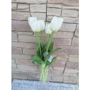 Tulipán szilikon extra minőségű gumi élethű 1 szálas 40cm - fehér kép