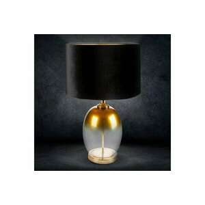 Kaja 01 asztali lámpa bársony búrával Fekete/arany 40x70 cm kép