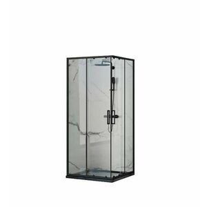 Vela Banyo NERO MATT FEKETE szögletes zuhanykabin 90x90x190, 6 mm üveg kép