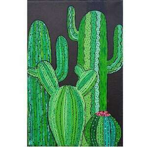 Kaktuszos akril festmény kép