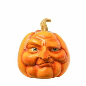 Halloween tök arccal poly narancs 32cm kép