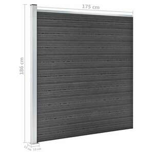 vidaXL fekete WPC kerítéspanelszett 1311 x (105-186) cm kép