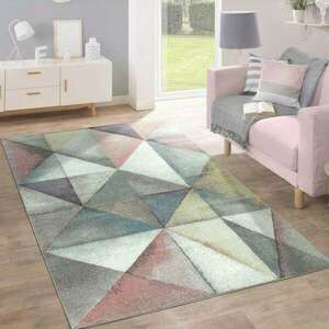 Modern szőnyeg pasztell háromszög dizájn sokszínű, modell 20595, ... kép