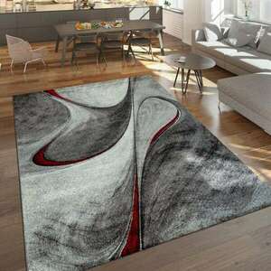 Kurzflor szőnyeg Absztrakt dizájn szürke piros, modell 20752, 160... kép