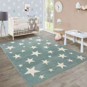 Csillagok türkiz színnel szőnyeg, modell 20423, 160x220cm kép