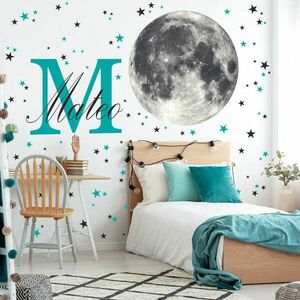 Falmatricák - Hold csillagokkal és névvel kép
