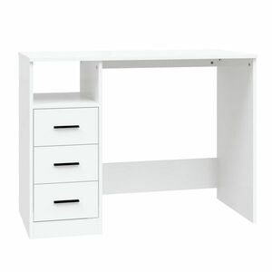 vidaXL fehér szerelt fa íróasztal fiókokkal 102 x 50 x 76 cm kép