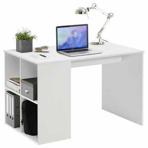 FMD fehér íróasztal oldalpolcokkal 117 x 72, 9 x 73, 5 cm kép