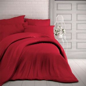 Kvalitex Stripe szatén ágynemű, piros kép