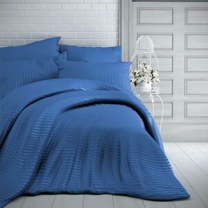 Kvalitex Stripe szatén ágynemű, kék, 140 x 220 cm, 70 x 90 cm kép