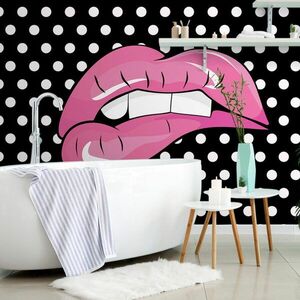 Tapéta pop art rózsaszín ajkak kép