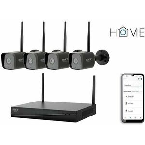 iGET HOME Wi-Fi NVR N4C4, 2K+ felbontás, 3 MPx, Wi-Fi felvevő vízálló kamerákkal és kétirányú átvite kép
